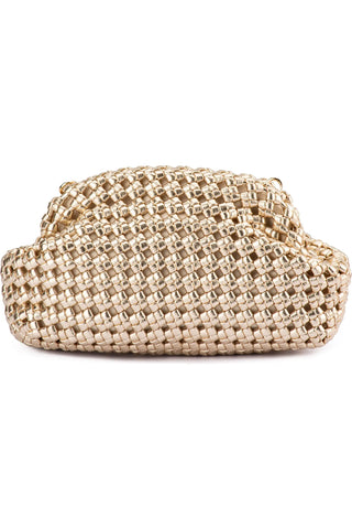 Everly Woven Frame Clutch Purse