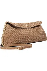 Modern Woven Faux Leather Mini Clutch