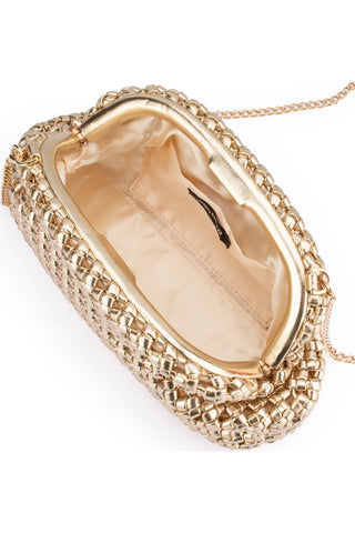 Everly Woven Frame Clutch Purse