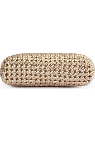 Everly Woven Frame Clutch Purse